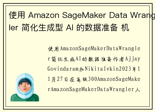 使用 Amazon SageMaker Data Wrangler 简化生成型 AI 的数据准备 机