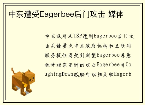 中东遭受Eagerbee后门攻击 媒体